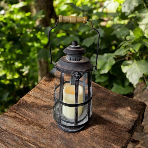 Vintage-Style Metal Candle Lantern - Picture 4 of 4